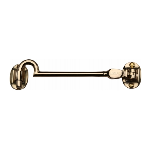 AA62 • 152mm • Polished Brass • Carlisle Brass Silent Pattern Cabin Hook